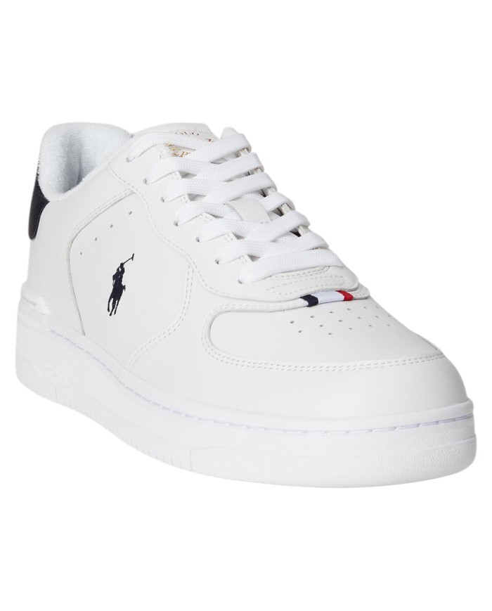 Sneaker Uomo Ralph Lauren Masters Court Leather White Black Red