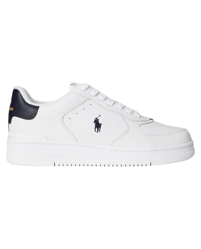 Sneaker Uomo Ralph Lauren Masters Court Leather White Black Red