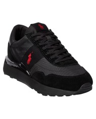 Sneaker Uomo Ralph Lauren Train 89 in Camoscio e Oxford Black Red