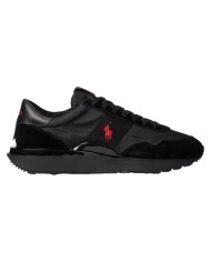 Sneaker Uomo Ralph Lauren Train 89 in Camoscio e Oxford Black Red