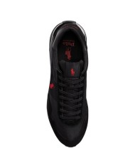 Sneaker Uomo Ralph Lauren Train 89 in Camoscio e Oxford Black Red