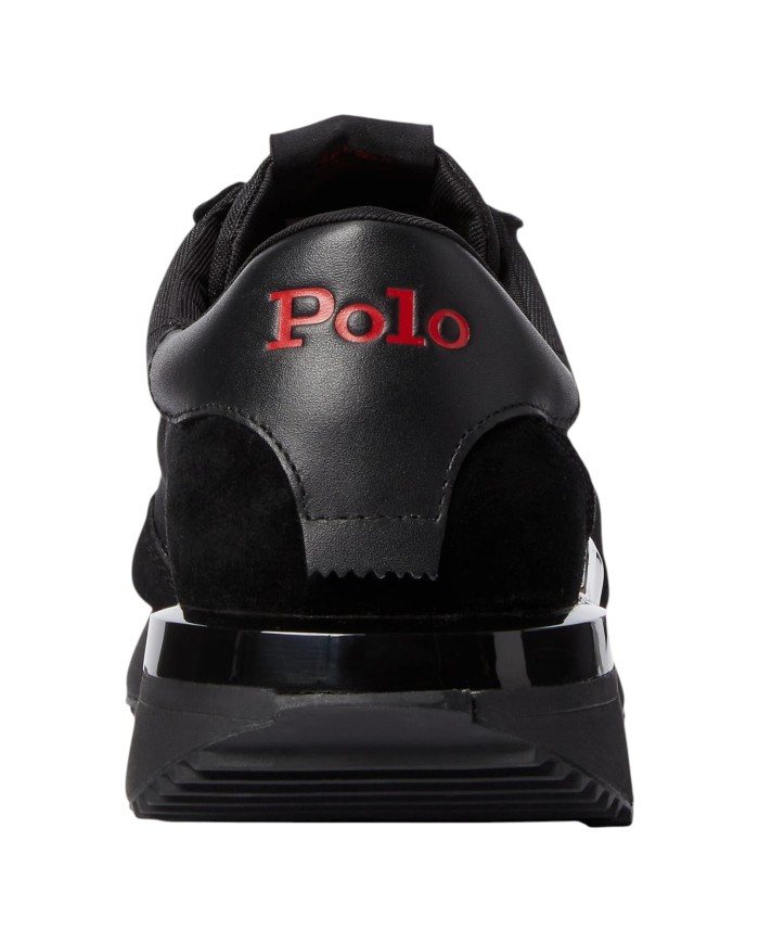 Sneaker Uomo Ralph Lauren Train 89 in Camoscio e Oxford Black Red