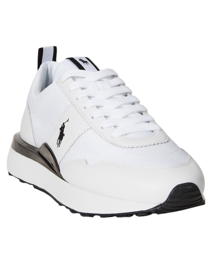 Sneaker Uomo Ralph Lauren Train 89 in Camoscio e Oxford White Black
