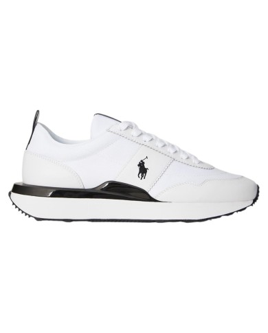 Sneaker Uomo Ralph Lauren Train 89 in Camoscio e Oxford White Black