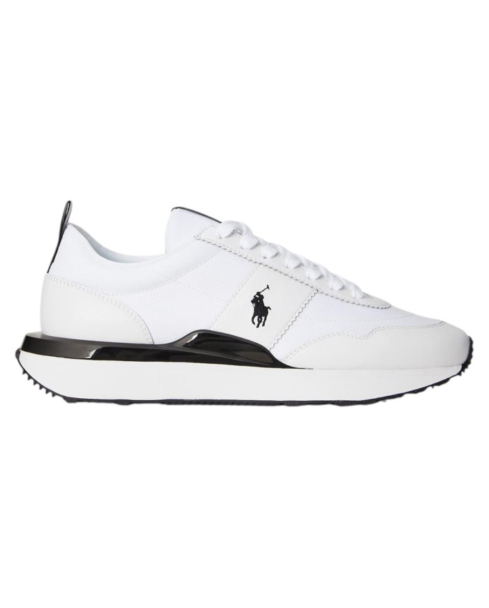 Sneaker Uomo Ralph Lauren Train 89 in Camoscio e Oxford White Black