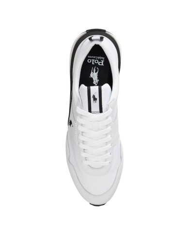 Sneaker Uomo Ralph Lauren Train 89 in Camoscio e Oxford White Black