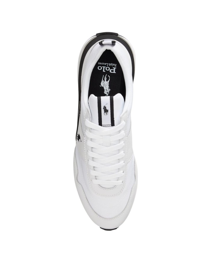 Sneaker Uomo Ralph Lauren Train 89 in Camoscio e Oxford White Black