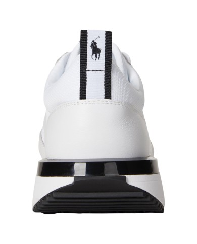 Sneaker Uomo Ralph Lauren Train 89 in Camoscio e Oxford White Black