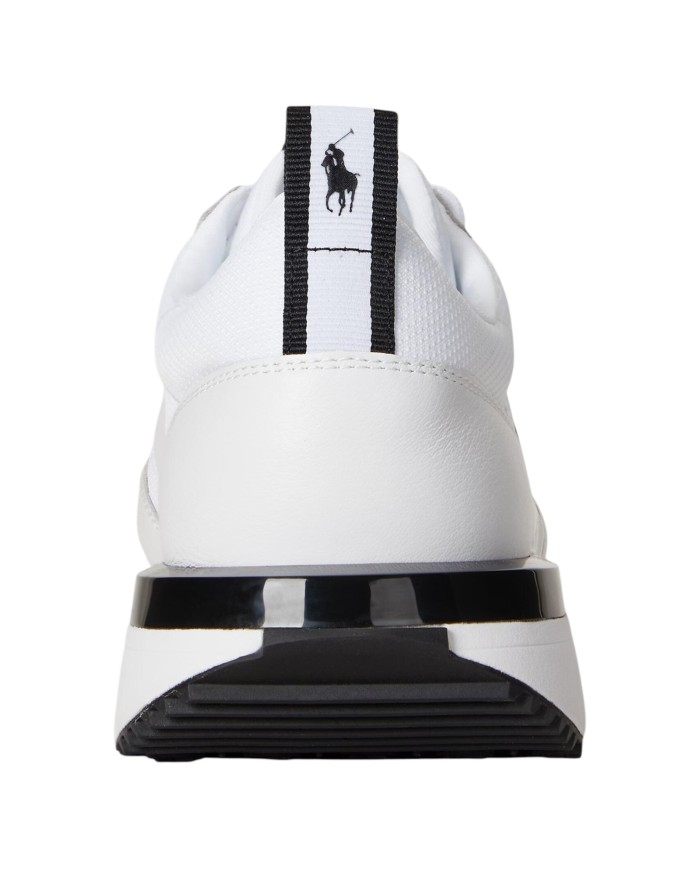 Sneaker Uomo Ralph Lauren Train 89 in Camoscio e Oxford White Black