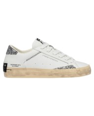 Sneaker Donna Crime London Distressed Glitter Leather White Spring Frost