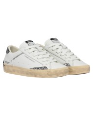 Sneaker Donna Crime London Distressed Glitter Leather White Spring Frost