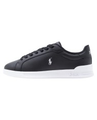 Sneake Uomo Ralph Lauren Heritage Court II Logo Leather Black White