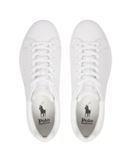 Sneake Uomo Ralph Lauren Heritage Court II Logo Leather White