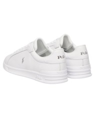 Sneake Uomo Ralph Lauren Heritage Court II Logo Leather White
