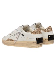 Sneakers Crime London Donna Sk8 Deluxe Glitter Leather White Tequila Night