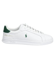 Sneake Uomo Ralph Lauren Heritage Court II Logo Leather White Green