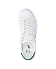 Sneake Uomo Ralph Lauren Heritage Court II Logo Leather White Green