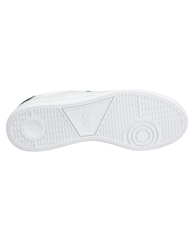Sneake Uomo Ralph Lauren Heritage Court II Logo Leather White Green