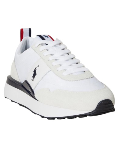 Sneaker Uomo Ralph Lauren Train 89 in Camoscio e Oxford White Navy
