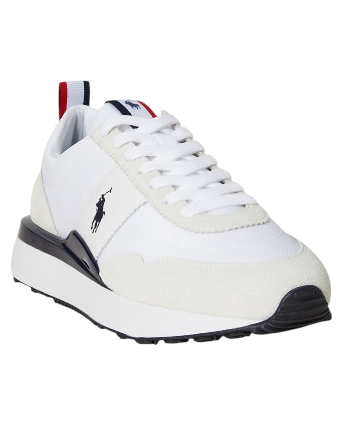 Sneaker Uomo Ralph Lauren Train 89 in Camoscio e Oxford White Navy