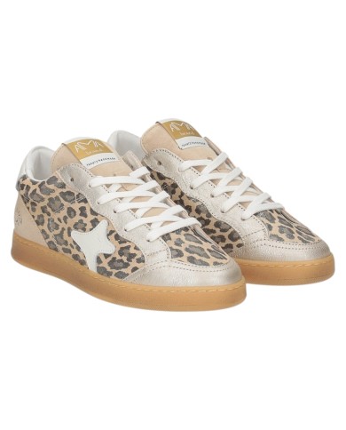 Sneakers Ama Brand Donna Sun Aniimalier Leather Beige
