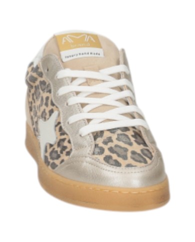 Sneakers Ama Brand Donna Sun Aniimalier Leather Beige