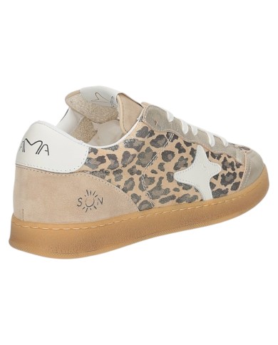 Sneakers Ama Brand Donna Sun Aniimalier Leather Beige