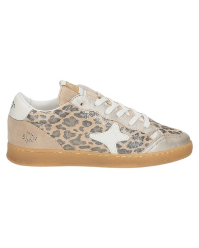 Sneakers Ama Brand Donna Sun Aniimalier Leather Beige