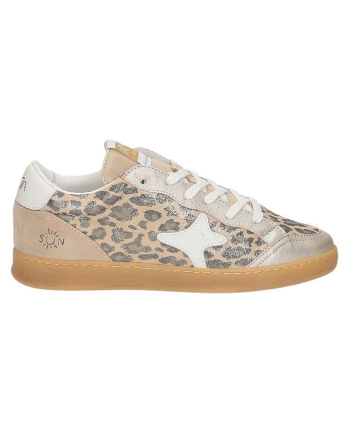 Sneakers Ama Brand Donna Sun Aniimalier Leather Beige