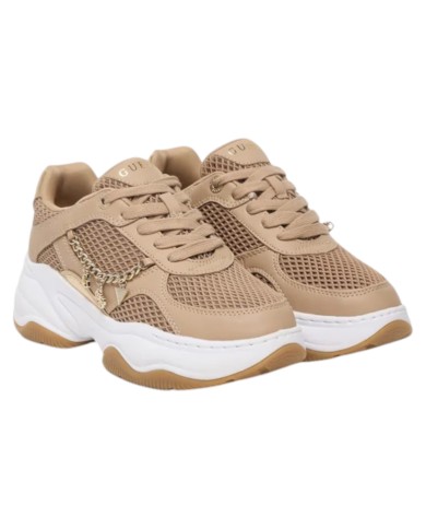 Sneakers Guess Donna Harpaa Mesh Leather Oat Nude Gold