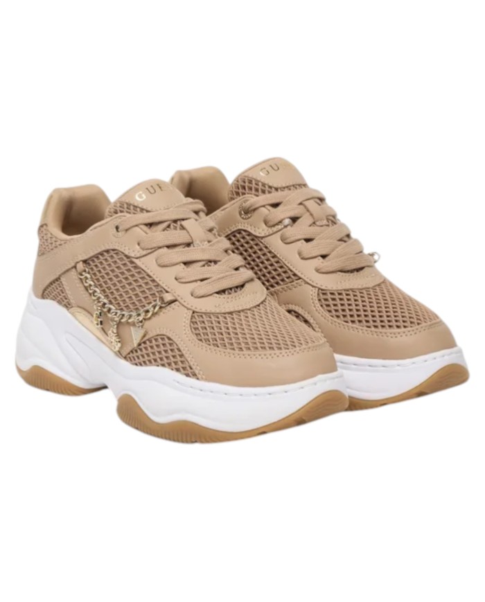 Sneakers Guess Donna Harpaa Mesh Leather Oat Nude Gold