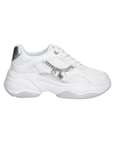 Sneakers Guess Donna Harpaa Mesh Leather White Silver