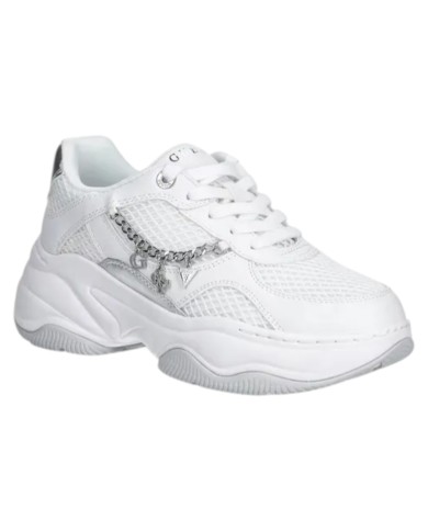 Sneakers Guess Donna Harpaa Mesh Leather White Silver