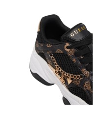 Sneakers Guess Donna Harpaa Peony Logo Mesh Leather Black Brown