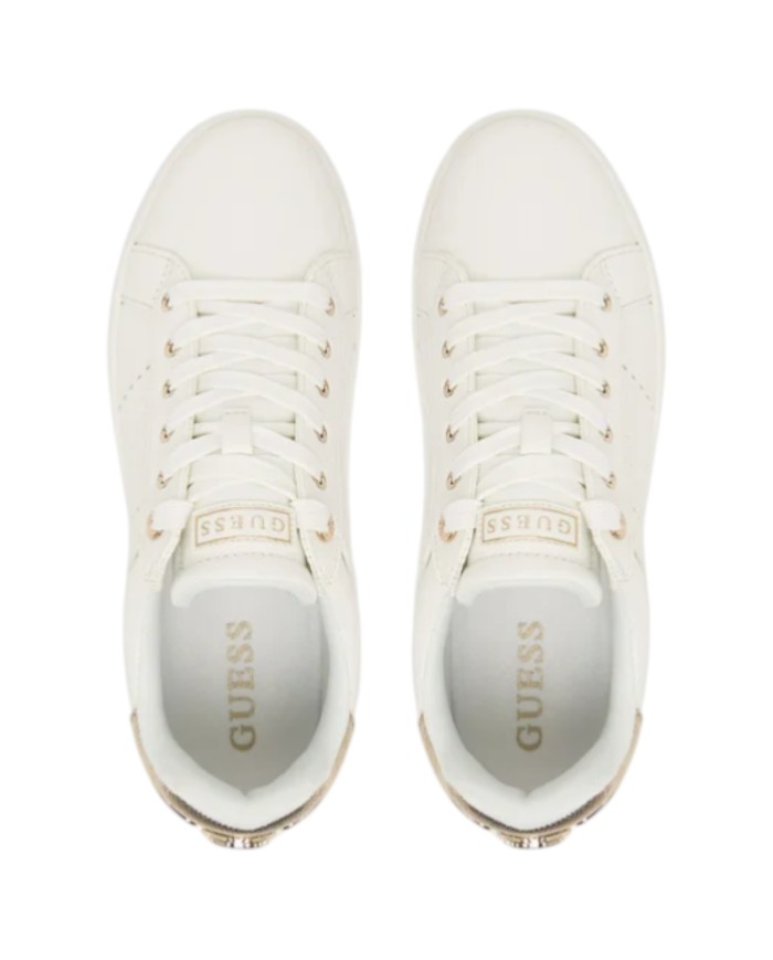 Sneakers Guess Donna Wesli G Logo Leather White Gold