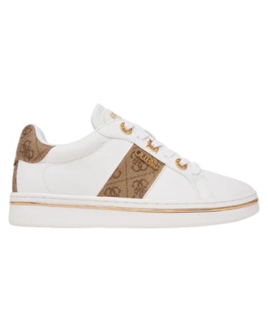 Sneakers Guess Donna Stew 4G Logo Leather White Beibr