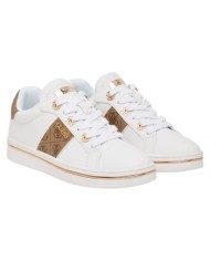 Sneakers Guess Donna Stew 4G Logo Leather White Beibr