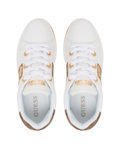 Sneakers Guess Donna Stew 4G Logo Leather White Beibr
