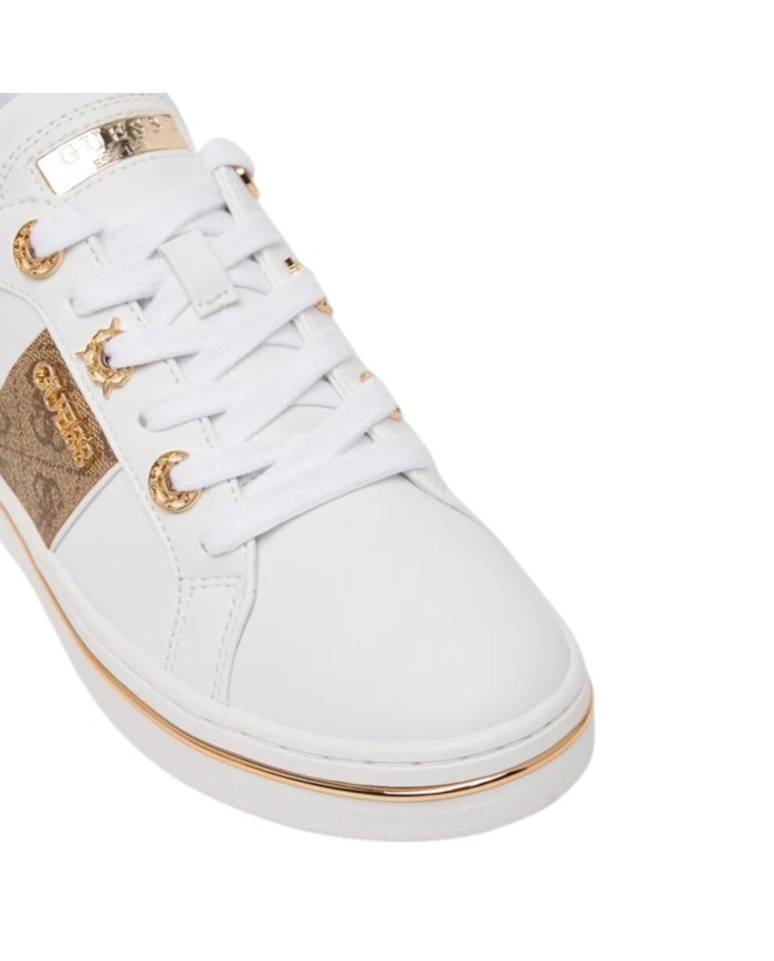 Sneakers Guess Donna Stew 4G Logo Leather White Beibr
