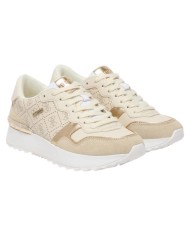 Sneakers Guess Donna Vinsa Runner 4G Logo Leather Cream Gold