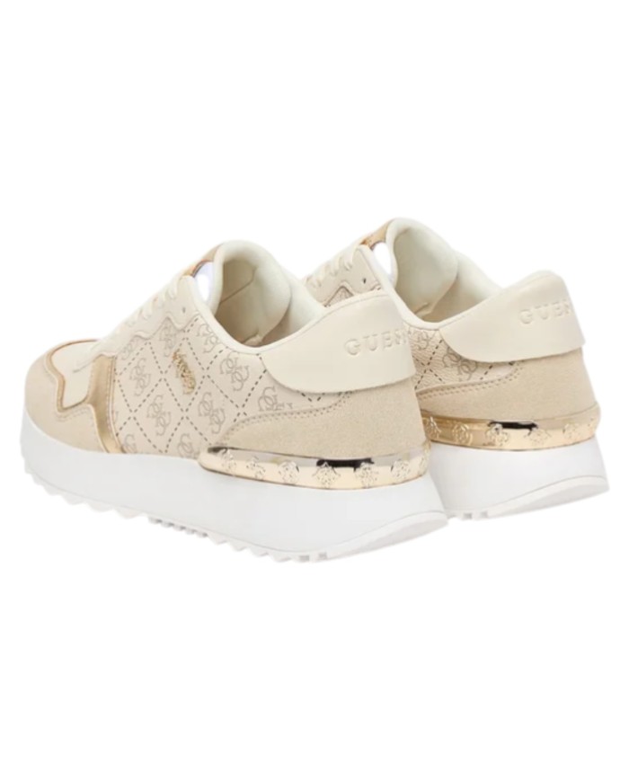 Sneakers Guess Donna Vinsa Runner 4G Logo Leather Cream Gold