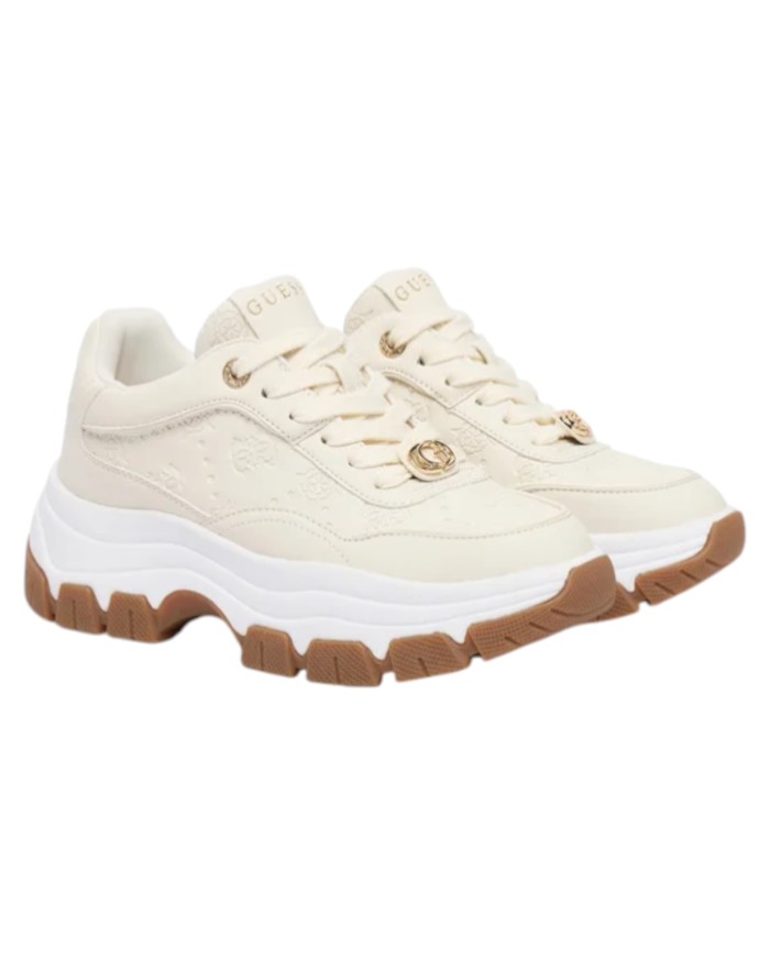 Sneakers Guess Donna Berrett 2 4G Logo Peony Leather Cream