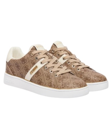 Sneaker Guess Donna Britz 4G Logo Leather Beige White