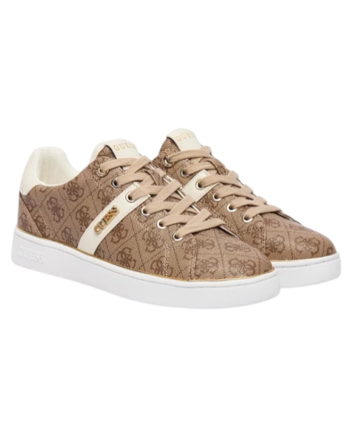 Sneaker Guess Donna Britz 4G Logo Leather Beige White