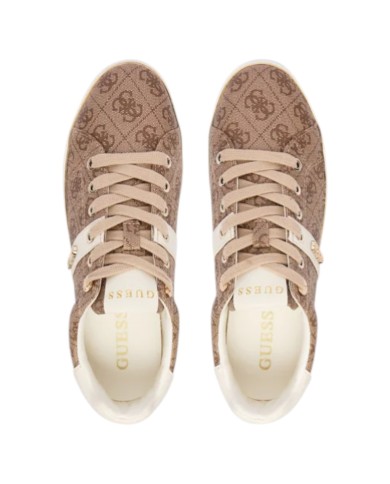 Sneaker Guess Donna Britz 4G Logo Leather Beige White
