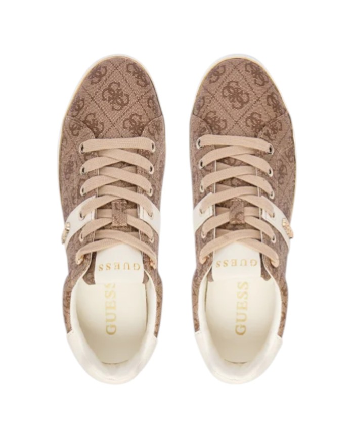 Sneaker Guess Donna Britz 4G Logo Leather Beige White