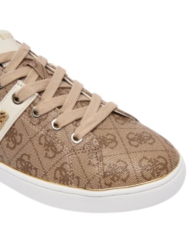 Sneaker Guess Donna Britz 4G Logo Leather Beige White