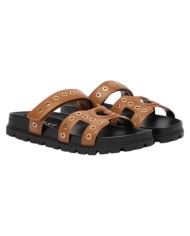 Sandalo Guess Donna Fashie Borchiate G Logo Leather Brown