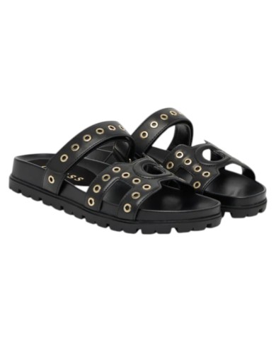 Sandalo Guess Donna Fashie Borchiate G Logo Leather Black