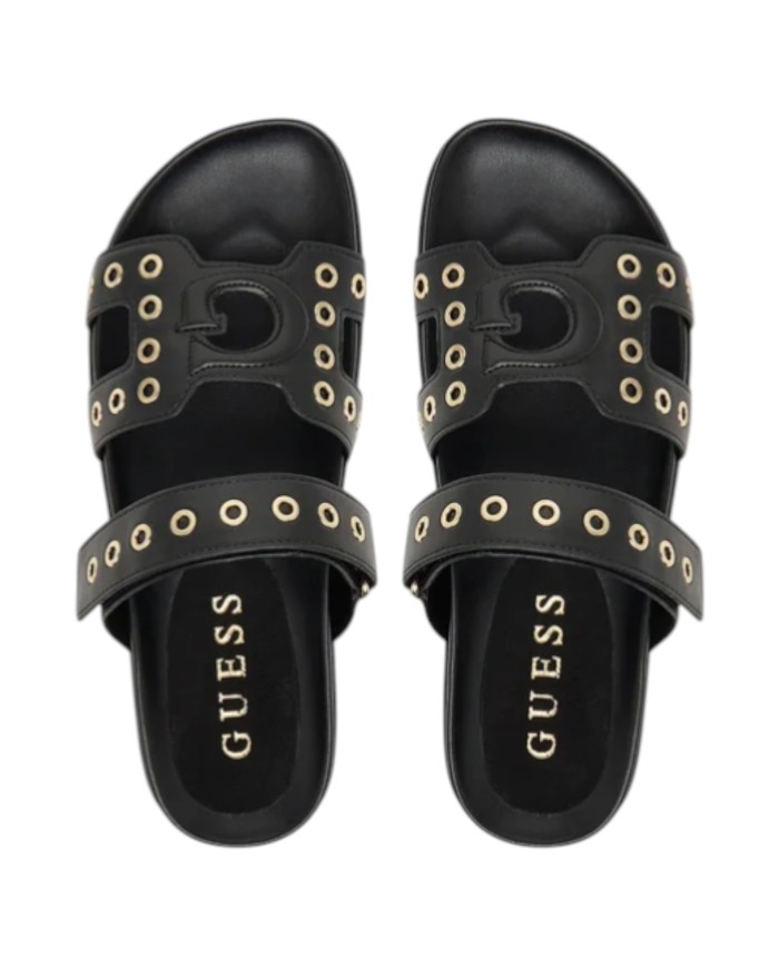 Sandalo Guess Donna Fashie Borchiate G Logo Leather Black